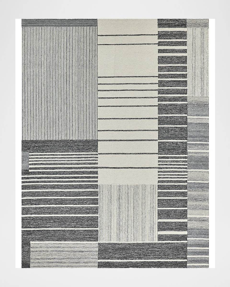 Castine Hand-Tufted Gray Rug, 9' x 12'